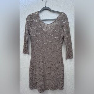 Chelsea & Violet Beige Lace Dress B16